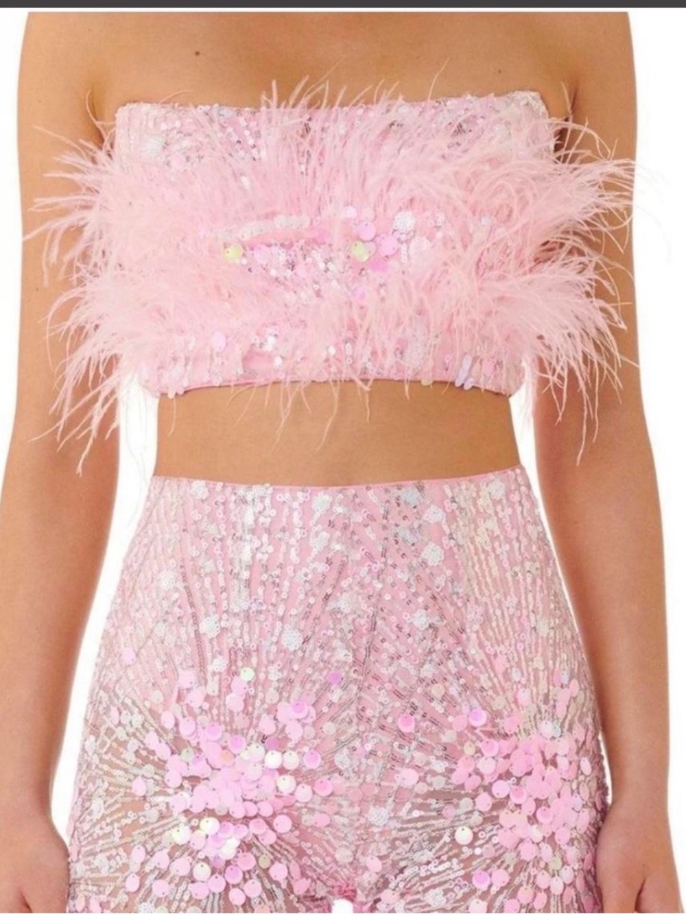 Eliya the Label Alyce Pants - Embellished Pink Wide Leg Sheer Pants - Picture 8 of 9